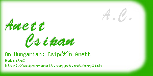 anett csipan business card